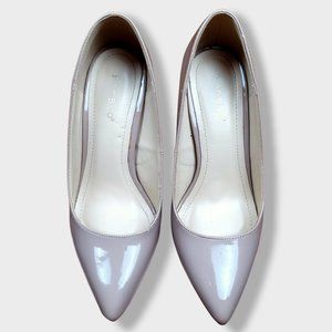 ❤️ Womens Beige Patent Bamboo Casper Pointy Toe Business Casual Pumps | 8
